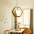 Pendant Light Geometric Wooden Hanging Indoor | Euroselle