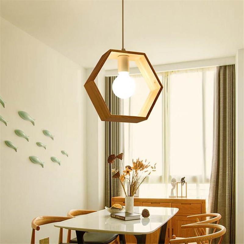 Pendant Light Geometric Wooden Hanging Indoor | Euroselle