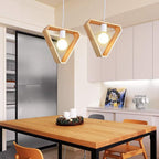 Pendant Light Geometric Wooden Hanging Indoor | Euroselle