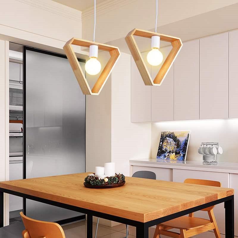 Pendant Light Geometric Wooden Hanging Indoor | Euroselle