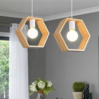 Pendant Light Geometric Wooden Hanging Indoor | Euroselle