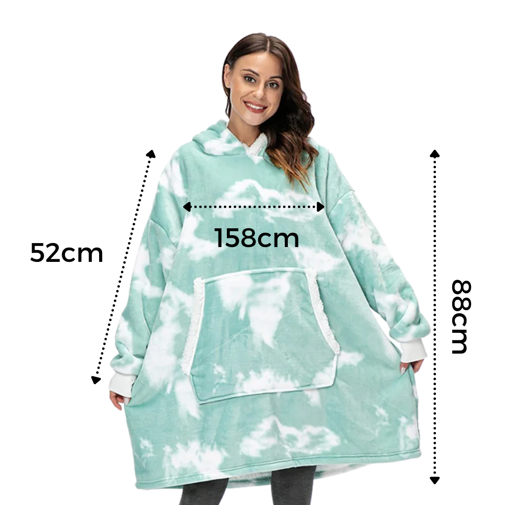 Oversized Wearable Hooded Throw — Roomy Sleeves, Kangaroo Pocket