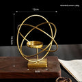 Brillora Golden Candle Holder On Sturdy Metal Frame Base