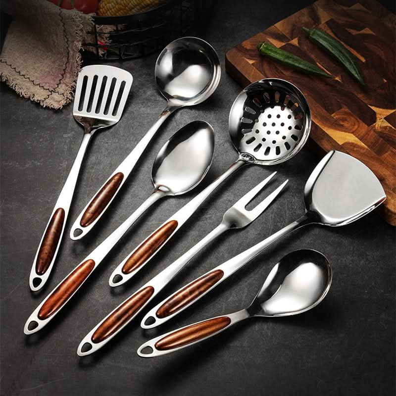 Küchenutensilien-Set aus robustem Edelstahl — langlebige Konstruktion, präzise ausbalanciertes Design