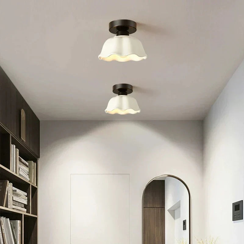 Glass Pendant Lamp Ceramic Shade Modern Lighting | Euroselle