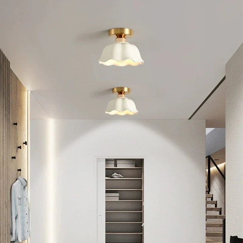 Glass Pendant Lamp Ceramic Shade Modern Lighting | Euroselle