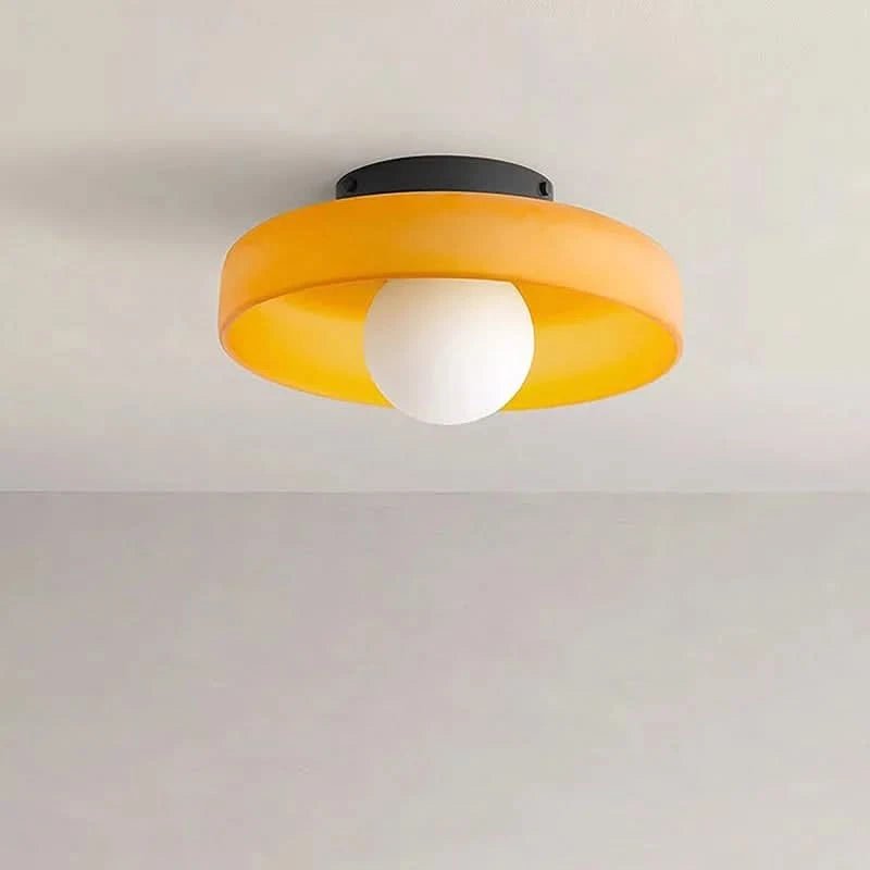Nordic flush mount ceiling light designed with elegant glass shade for soft and modern ambient lighting - Euroselle