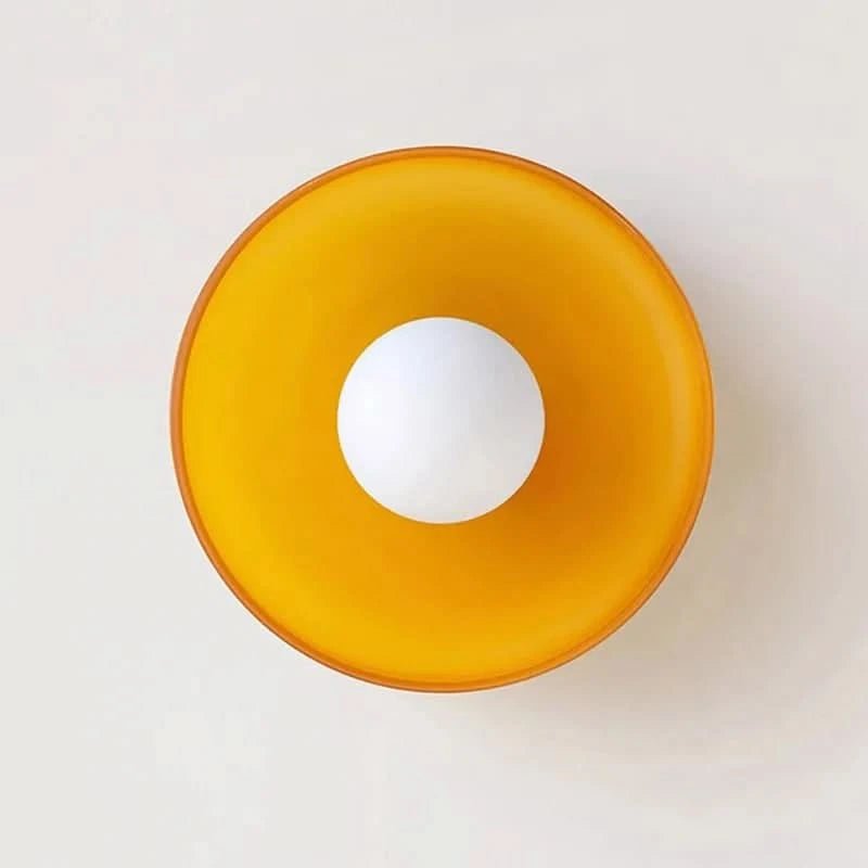 Nordic flush mount ceiling light designed with elegant glass shade for soft and modern ambient lighting - Euroselle