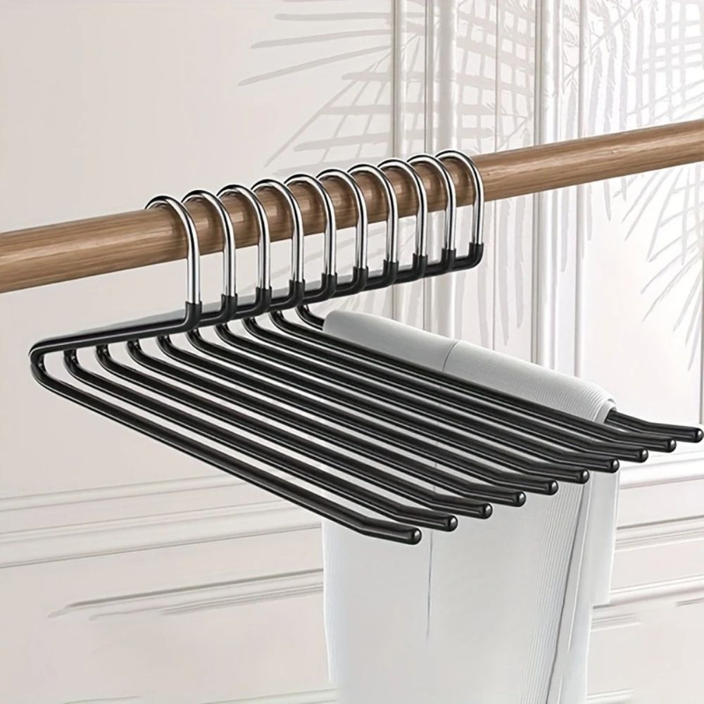 Stainless Steel Z-Shaped Pants Hanger 10 Pack - Euroselle