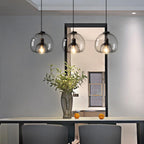 Liora Grey Blown Glass Pendant Lamp With Adjustable Height