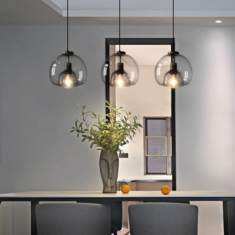 Liora Grey Blown Glass Pendant Lamp With Adjustable Height