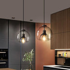 Liora Grey Blown Glass Pendant Lamp With Adjustable Height