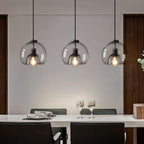 Liora Grey Blown Glass Pendant Lamp With Adjustable Height