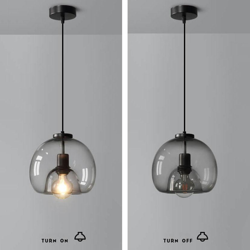 Liora Grey Blown Glass Pendant Lamp With Adjustable Height