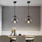 Liora Grey Blown Glass Pendant Lamp With Adjustable Height