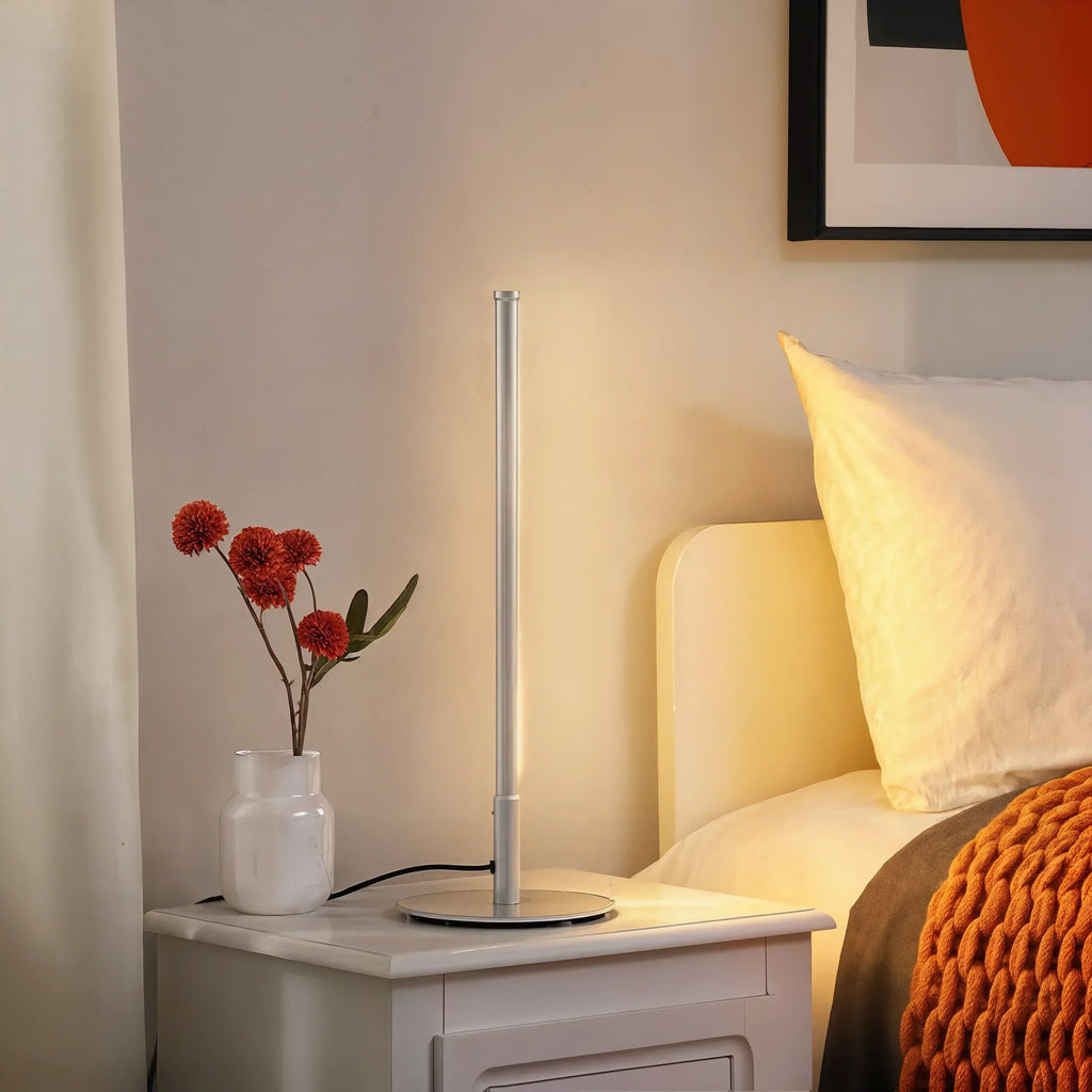 Golden LED Table Lamp — Round Silhouette, Matte Finish