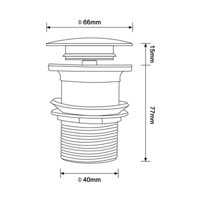 Vessel Sink Pop-Up Drain Assembly — Overflow & Non-Overflow