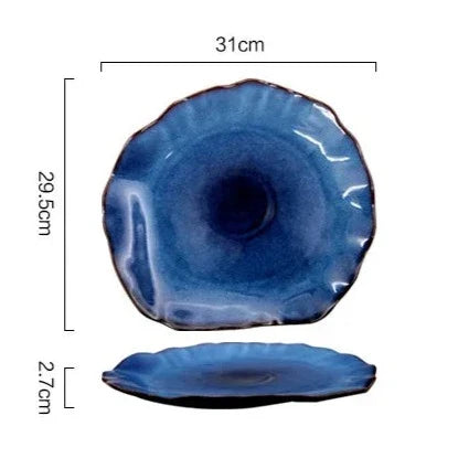 Ručně malované pestrobarevné talíře z kostního porcelánu, sada 10,5 palce