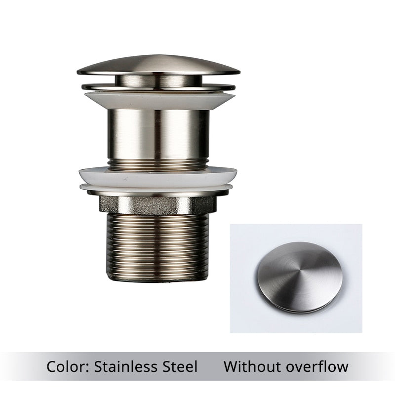 Vessel Sink Pop-Up Drain Assembly — Overflow & Non-Overflow