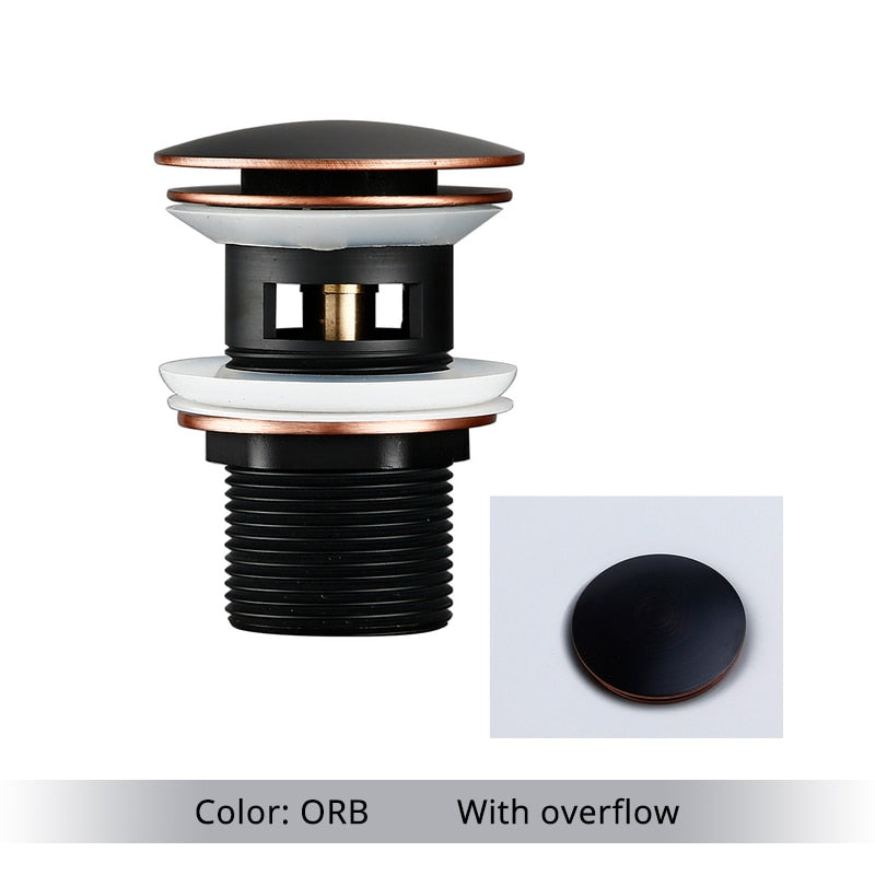 Vessel Sink Pop-Up Drain Assembly — Overflow & Non-Overflow
