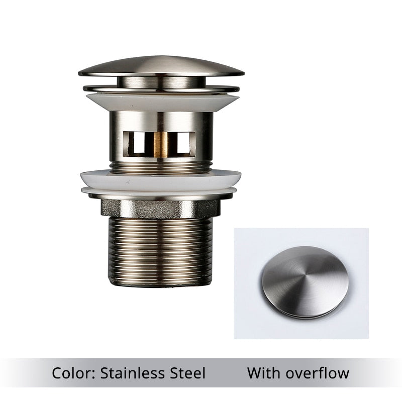 Vessel Sink Pop-Up Drain Assembly — Overflow & Non-Overflow