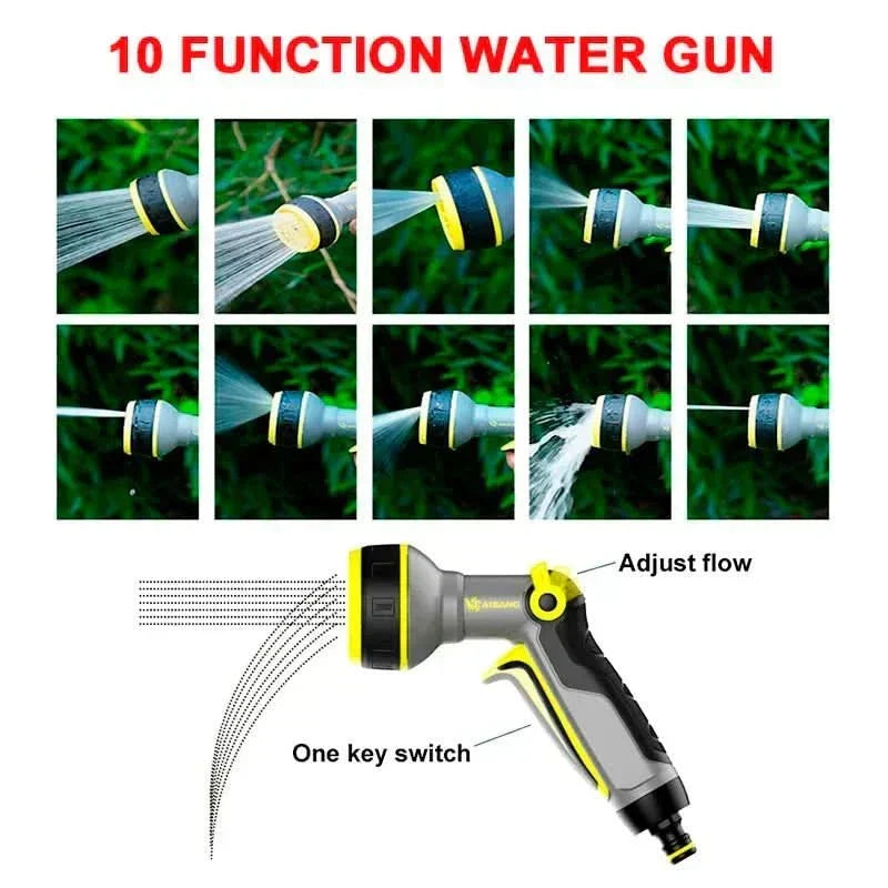 Pistola de pulverización AquaNova de diez patrones — Mango ergonómico, ajustes de pulverización regulables