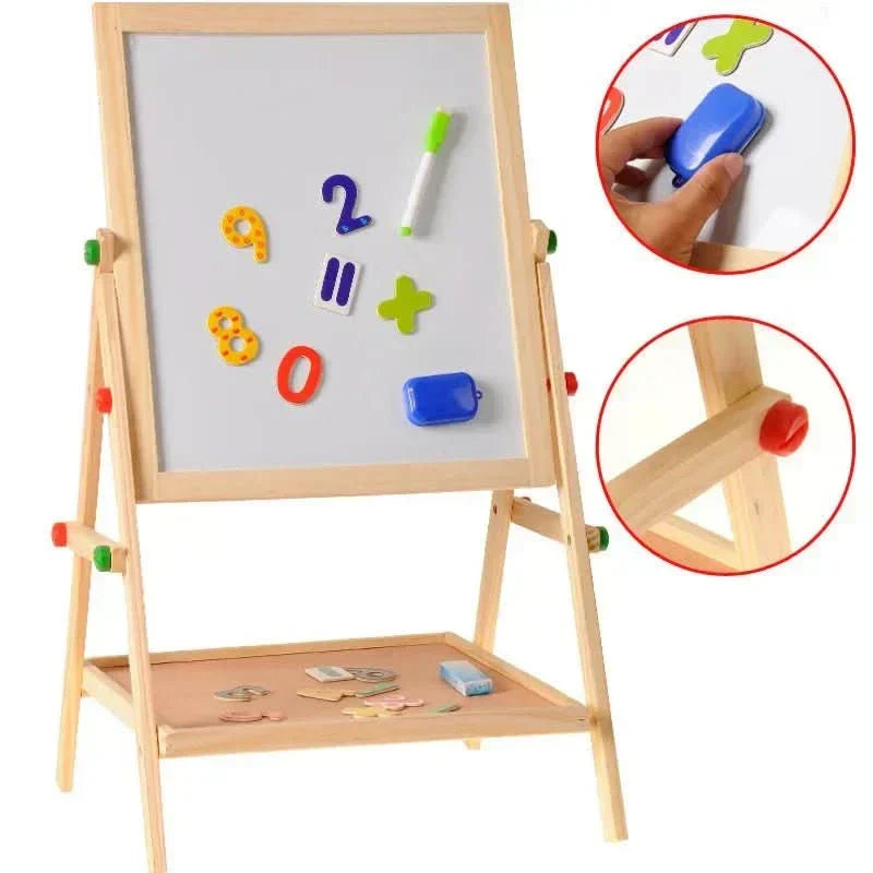 BrightCanvas dubbelsidig magnetisk whiteboard och griffeltavla med justerbar ram