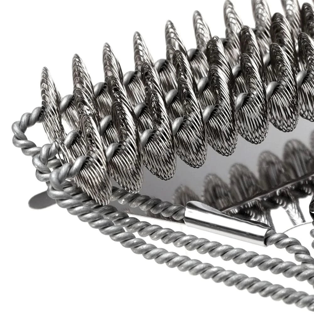 GrillGuard Bristleless BBQ Brush — Three-Head Design, Integrated Scraper