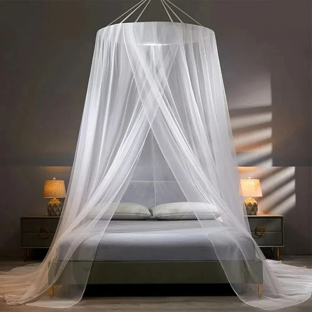 Mosquitera plegable para cama doble — diseño portátil y compacto