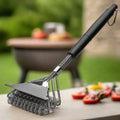 GrillGuard Bristleless BBQ Brush — Three-Head Design, Integrated Scraper