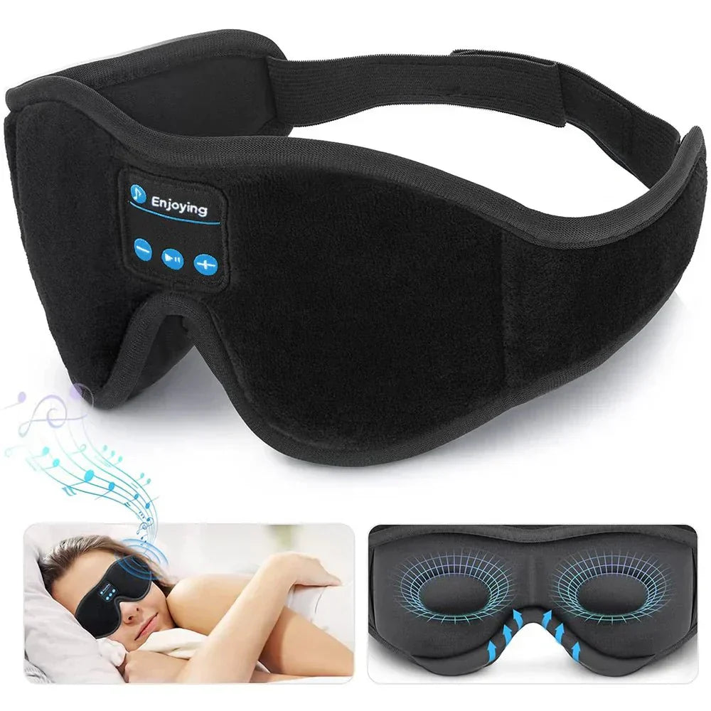 DreamWave Bluetoothスリープマスク — 3D快適メモリーフォーム音楽ヘッドバンド