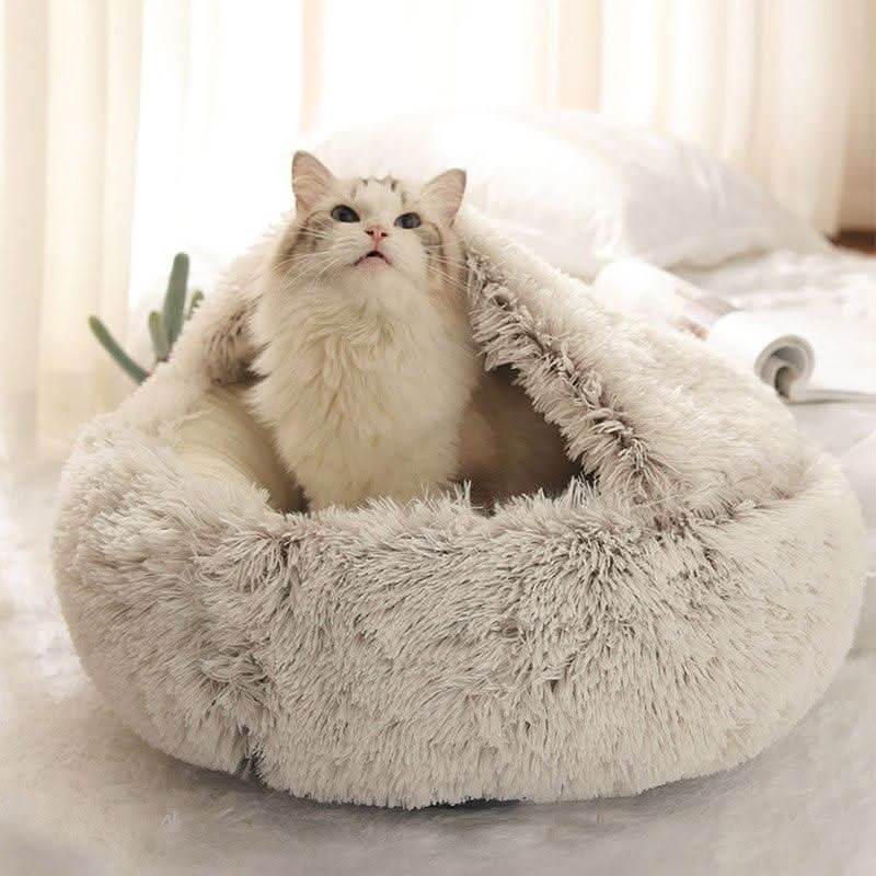 سلة قيلولة فاخرة فائقة النعومة CozyPaws بتصميم محيطي