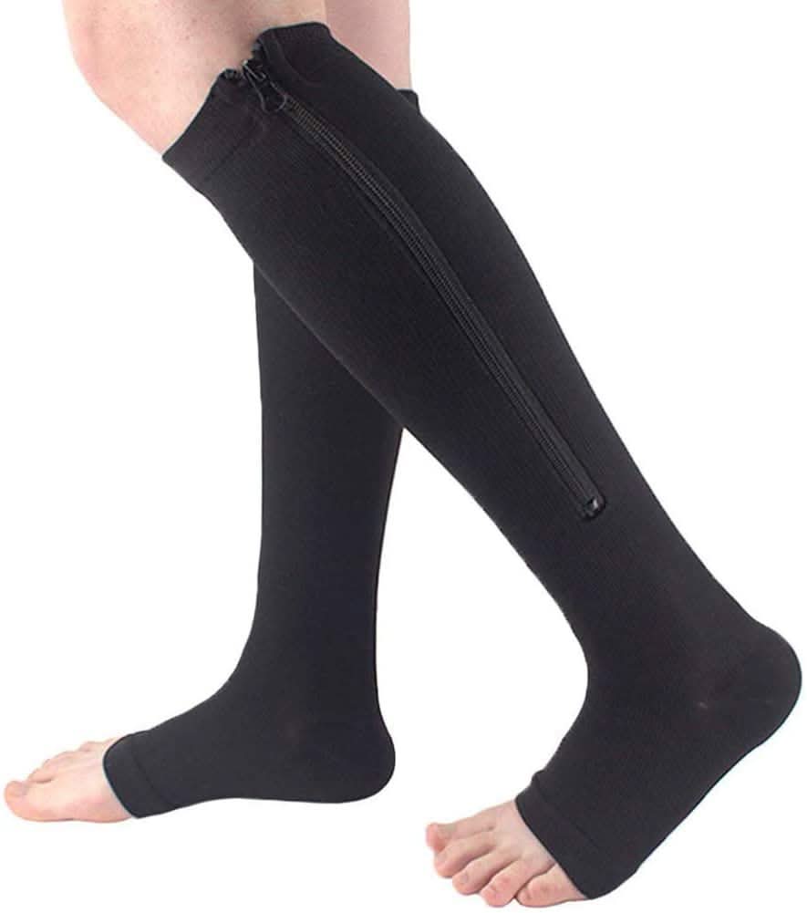 Calze elastiche a compressione FlexEase — Chiusura con cerniera, design per un sostegno tutto il giorno