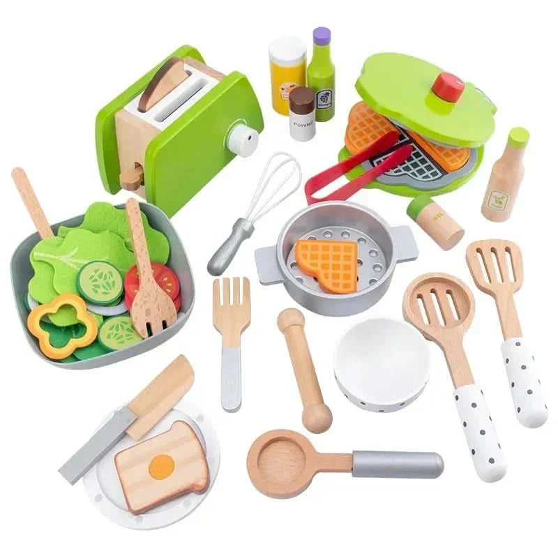 Set de cocina de madera realista ChefNest — Juego creativo sin pantallas