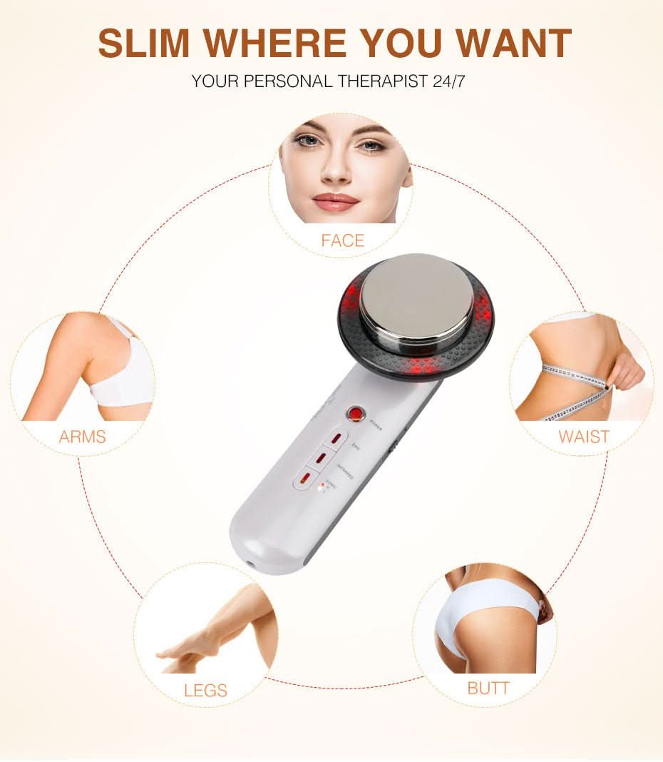 NovaSculpt 3-i-1-apparat mod cellulite og fedt — håndholdt EMS-, ultralyds- og infrarødt apparat