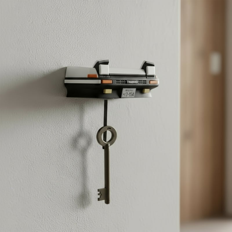 RetroBeam Wall-Mounted Car Headlight Key Organizer - Classic Shell Design