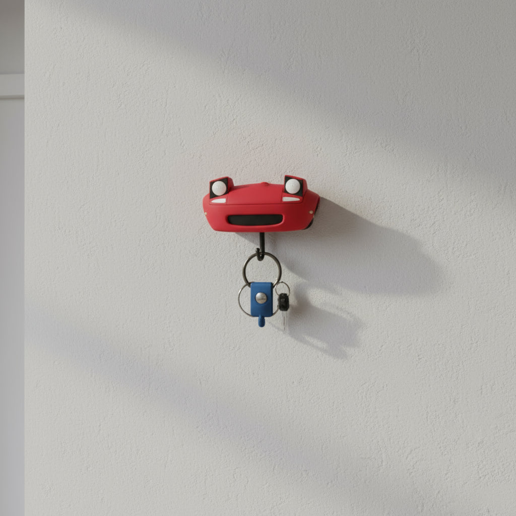 RetroBeam Wall-Mounted Car Headlight Key Organizer - Classic Shell Design