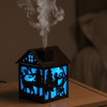 TimberNook aromaterapeutický zvlhčovač — nádržka 240ml, design dřevěného domečku, ultrazvuková mlha, noční světlo