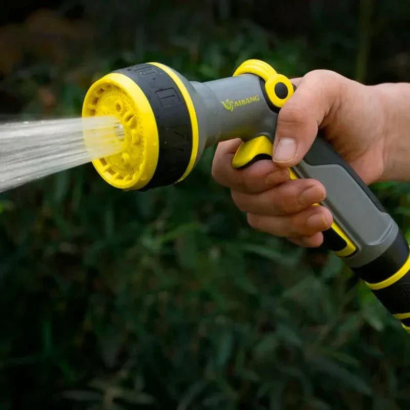 Pistola de pulverización AquaNova de diez patrones — Mango ergonómico, ajustes de pulverización regulables