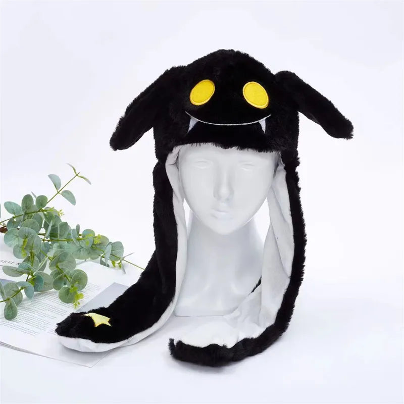 Interactive Plush Hat with Pop-Up Ears and Squeeze Paws