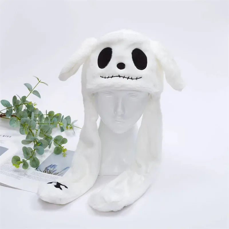 Interactive Plush Hat with Pop-Up Ears and Squeeze Paws