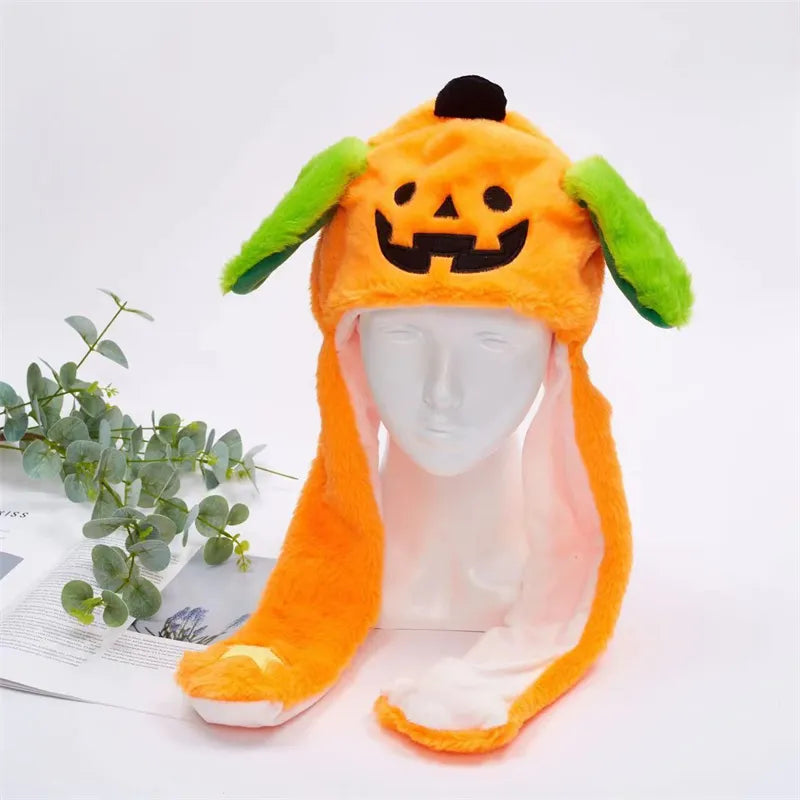 Interactive Plush Hat with Pop-Up Ears and Squeeze Paws
