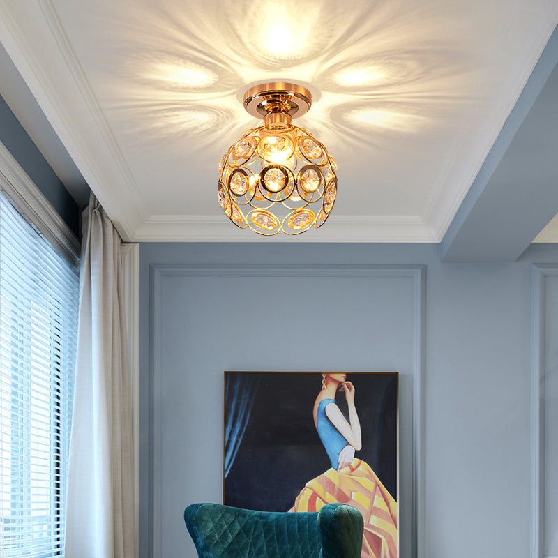 Lorentia Gold Crystal Pendant Chandelier For Hallway