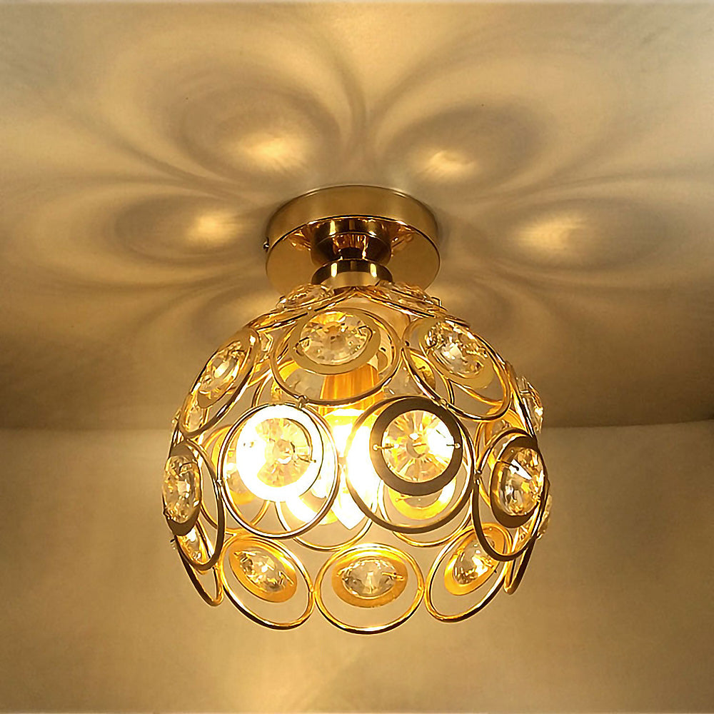 Lorentia Gold Crystal Pendant Chandelier For Hallway