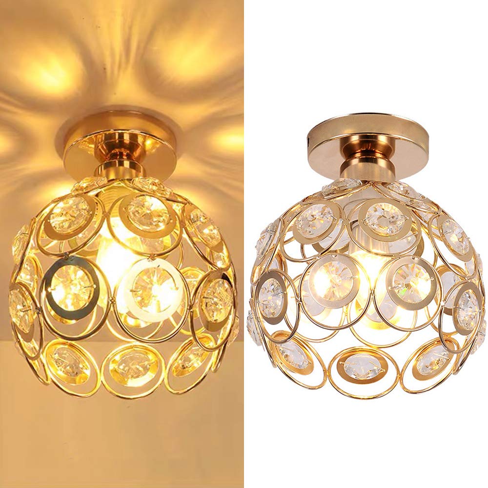 Lorentia Gold Crystal Pendant Chandelier For Hallway