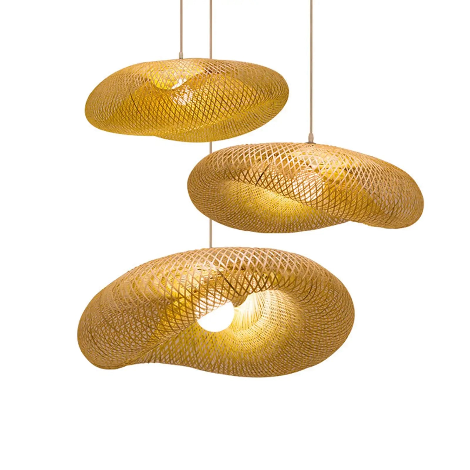 EmeraldLuma Vintage Bamboo LED Pendant Light Fixture