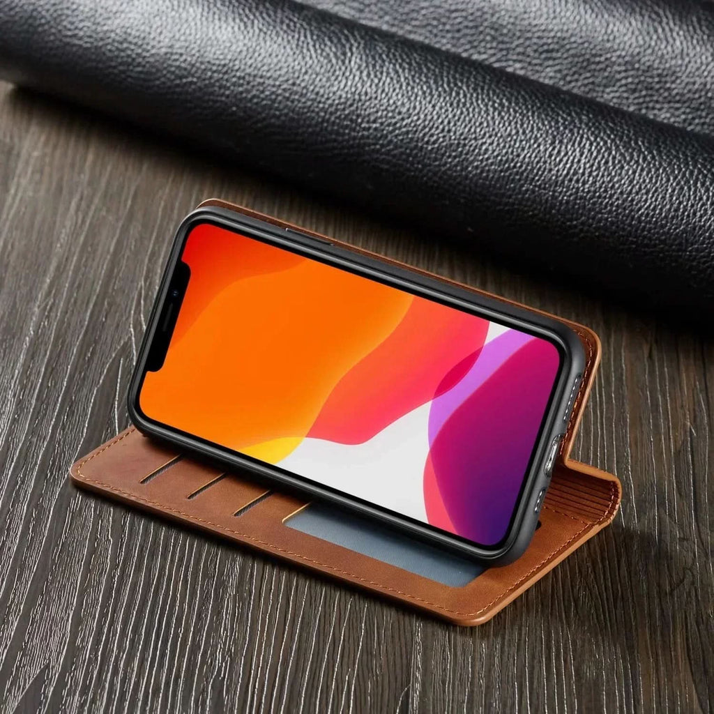 NovaGuard Magnetic Leather iPhone Case — Sleek Protection, Secure Magnetic Closure