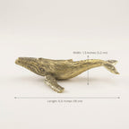 Figura di balena in ottone fatta a mano, elegante decorazione da tavolo costiera - Euroselle