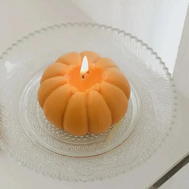 AmberAura Handmade Scented Pumpkin Candle — Cozy Glow, Long Burn Time