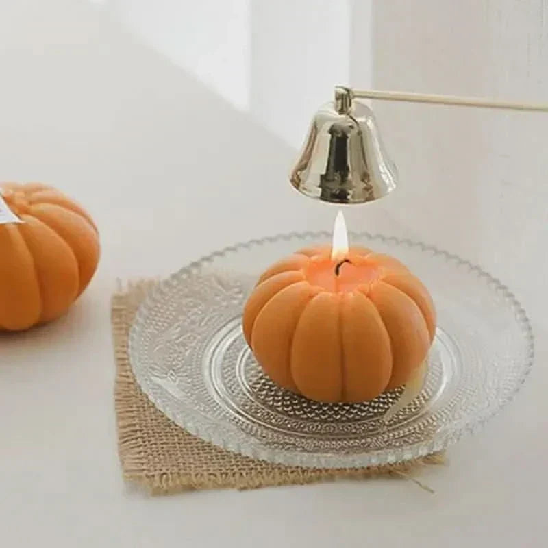 AmberAura Handmade Scented Pumpkin Candle — Cozy Glow, Long Burn Time